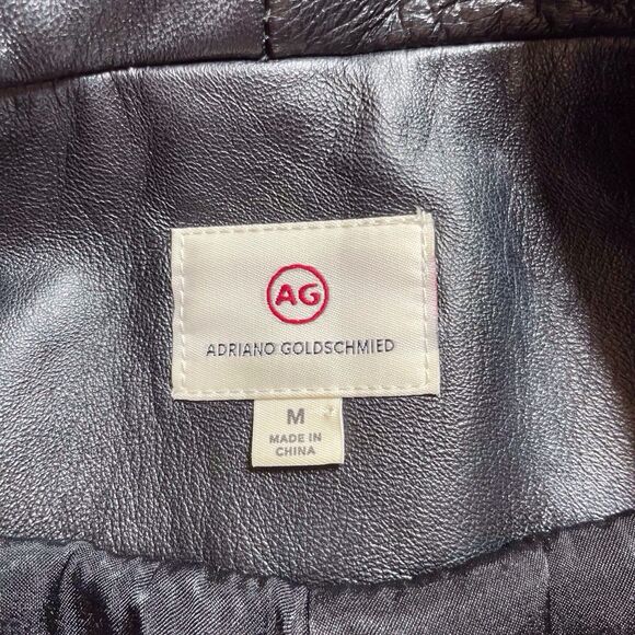 AG Adriano Goldschmied Black Tuxedo Blazer Leather Lapel Size Medium EUC - Picture 5 of 16